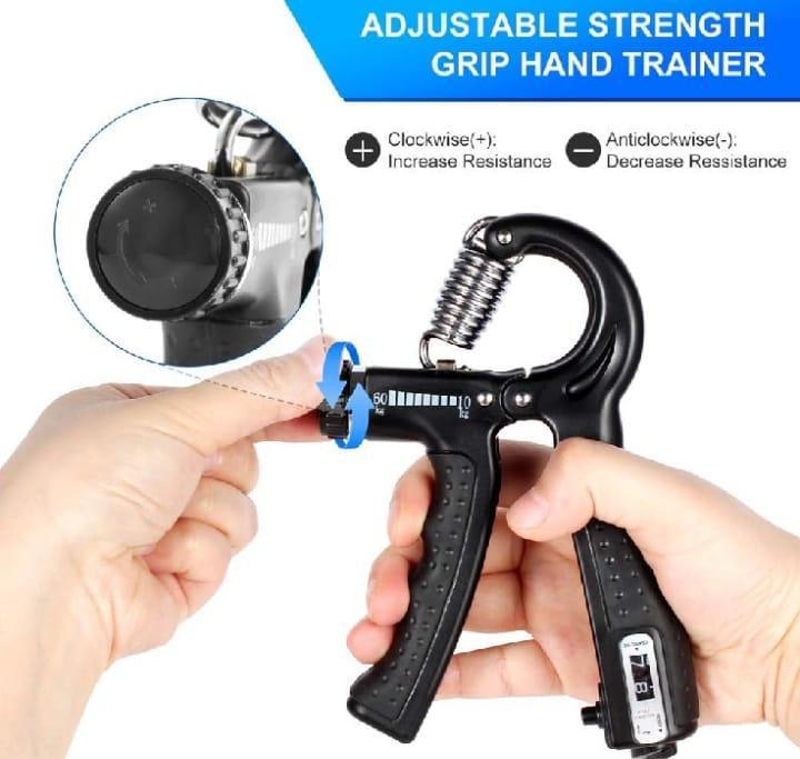 Adjustable Resistance Automatic Counting Hand Gripper - Non-Slip Strength Trainer for Fingers, Wrists, and Forearms (5-60KG) - 4