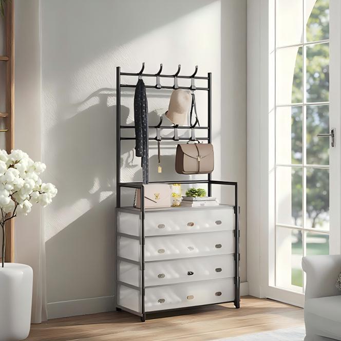 Multi-layer Dust Proof Space Saving Simple Coat & Shoe Rack - 4