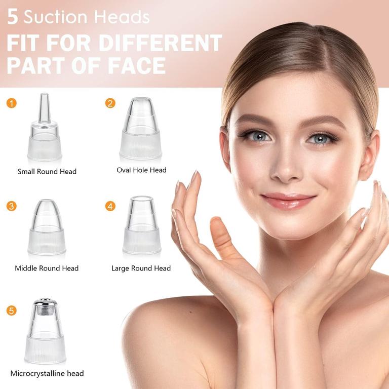 Face Value 5 in 1 Electric Blackhead Remover Machine Rechargeable Done Extractor Face Rechargeable Pore Cleaner Durable Useful and Practical Nice Design Practical Design and Durable - 3