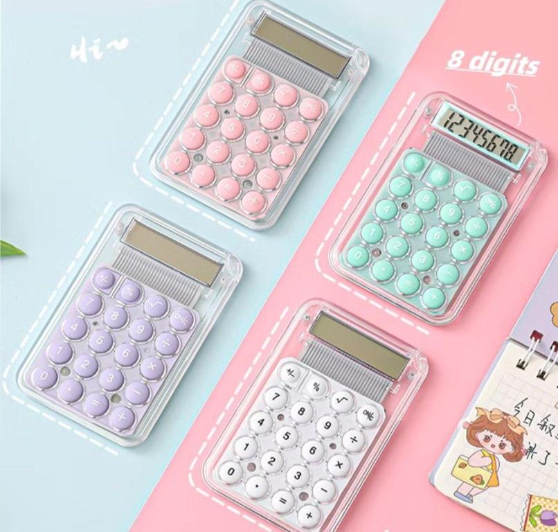 Mini Transparent Bubble Button Calculator – Compact Handheld Device with Clear Body and Comfortable Keys for School, Office, and Daily Use - 3