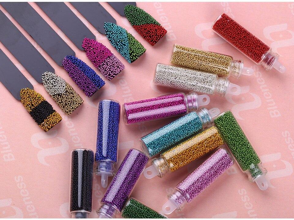Set of 12 Mini Glass Bottles (10ml) with Caviar Microbeads for Nail Art, Slime, and Craft Decoration – Includes Sparkle Glitter for Resin and Eyeshadow - 1