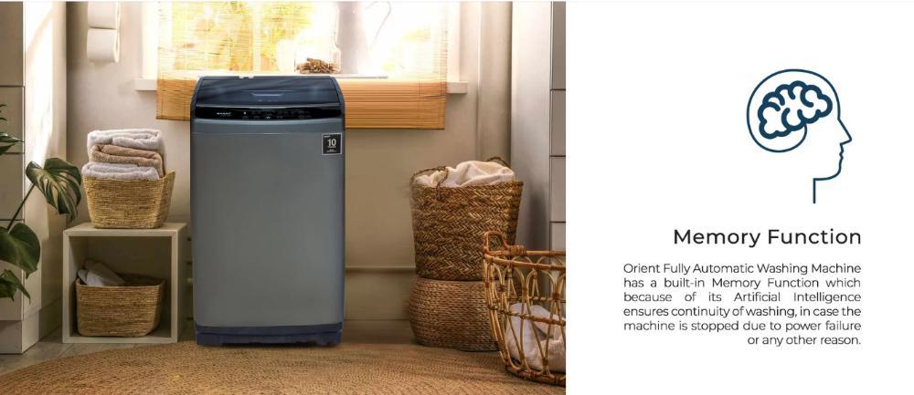 Orient Storm 1350 Fully Automatic Washing Machine – Metallic Grey | Top Load, Powerful & Energy Efficient - 4