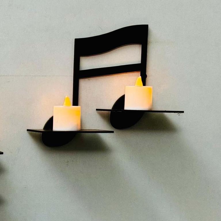 Dotz Brand Miniature Musical Instruments Wall Shelves - Set of 4 for Candle and Flower Display - 5