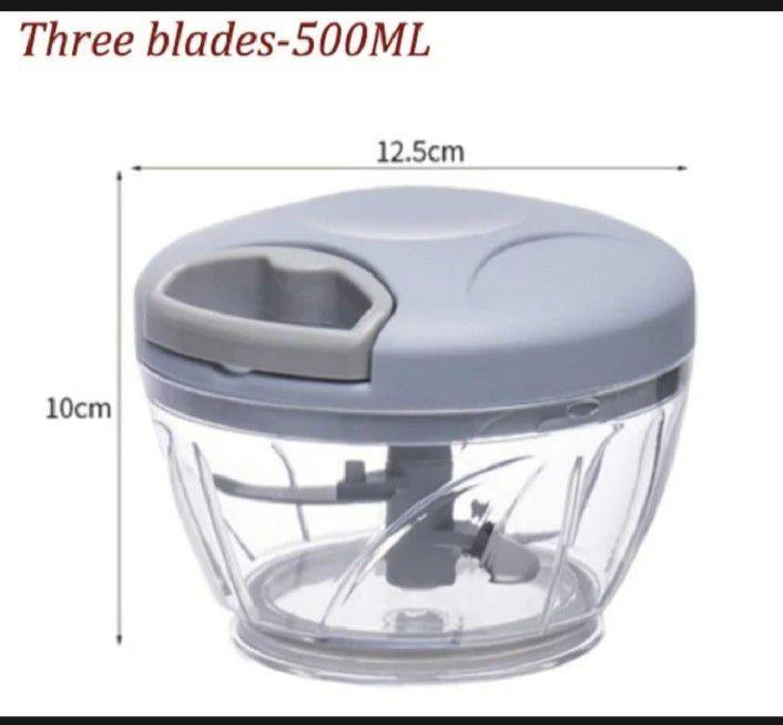 Manual Food Chopper by Food Chopper - 500ml or 900ml Capacity, Hand-Pull Chopper with 3 or 5 Sharp Blades for Kitchen Use - 1