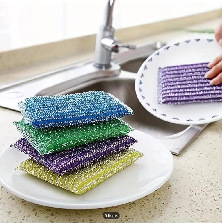 12 pcs Colorful Non-Scratch Kitchen Sponges | Double-Sided & Reusable - 10