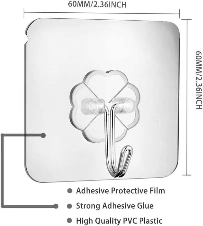 Face Value Hook Set of 5, 10, 15 - Seamless Wall Hooks for Hanging Without Drilling - 6