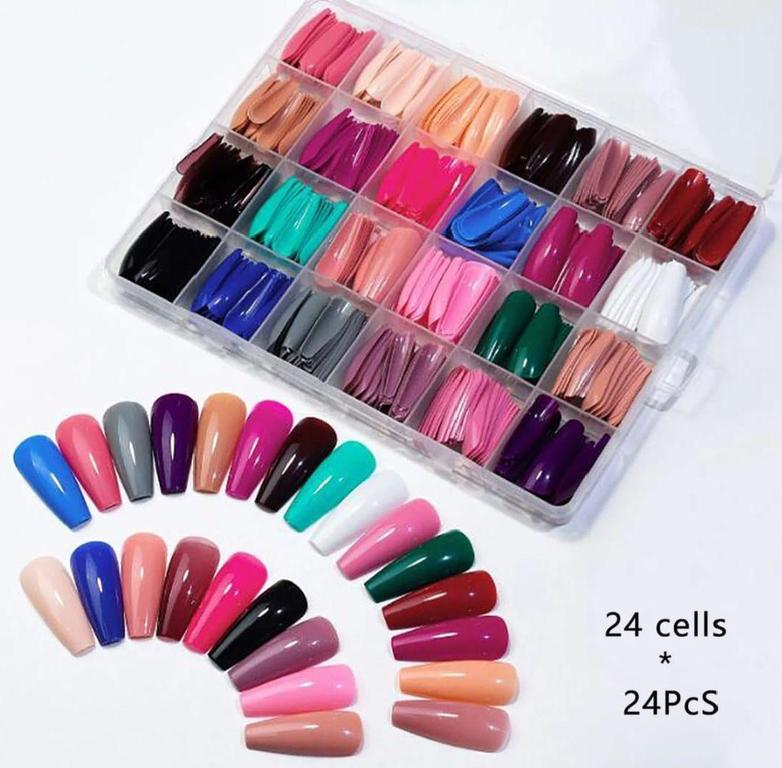 Nails in assorted colors and shapes