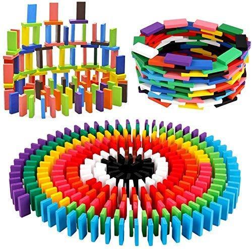 Multi-Color Wooden Domino Blocks Set for Kids - 10