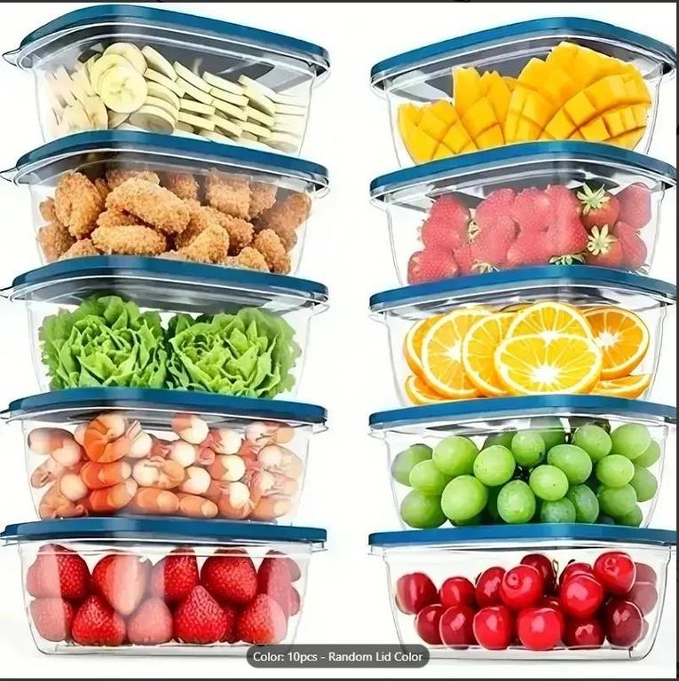 ( 7PC SET) IKEA STYLE FOOD CONTAINERS, THUMB LOCK FOOD CONTAINER, STACKABLE PLASTIC STORAGE BOXES - 14