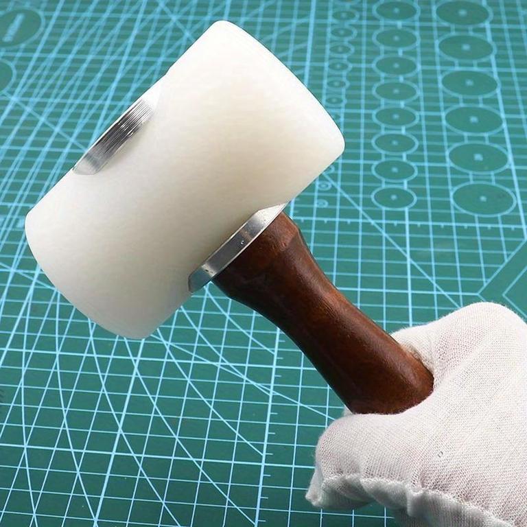 Leathercraft Punching Tool: Professional Hammer Mallet with Wood Handle and Nylon Head for DIY Projects - 10