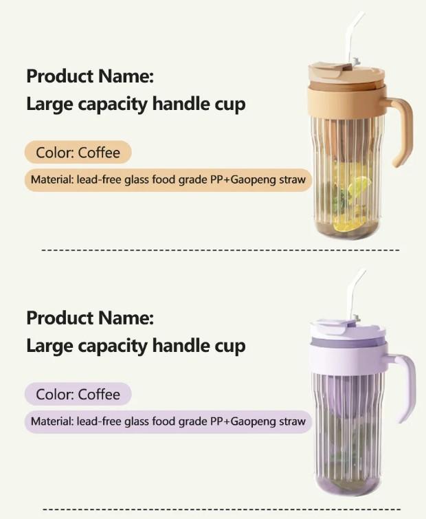 580ML Stripe Glass Tumbler with Lid and Straw Drinking Glass Water Bottle Leakproof 2-in-1 Sip and Flip Straw Lid. - 7