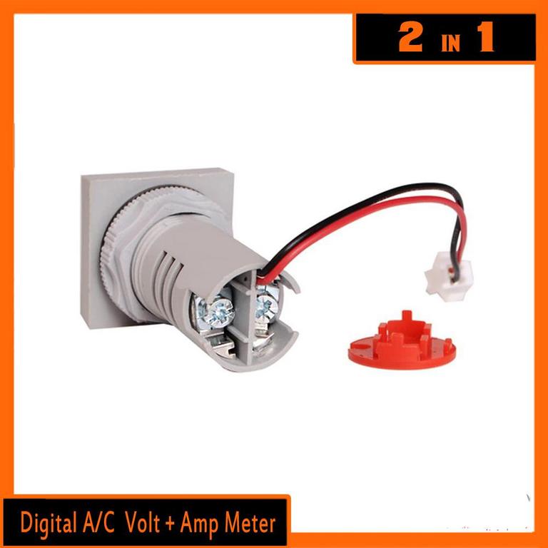 Square Digital AC Voltmeter Close Up View