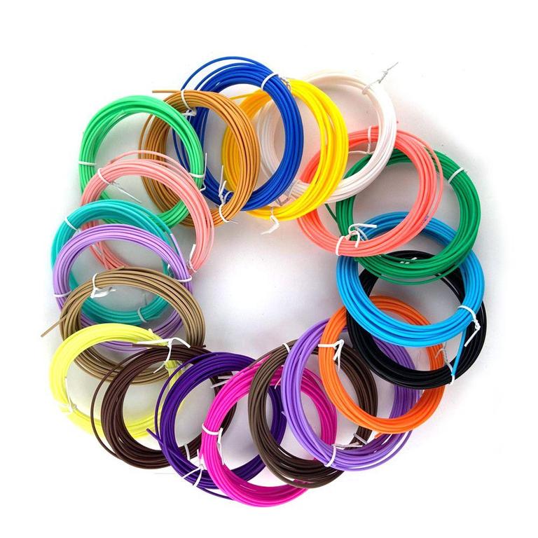 10-Color PCL 3D Pen Drawing Refill Filament for Rechargeable Pens - Soft Low Temperature Plastic Ink Wire Replacement Cartridges - 2