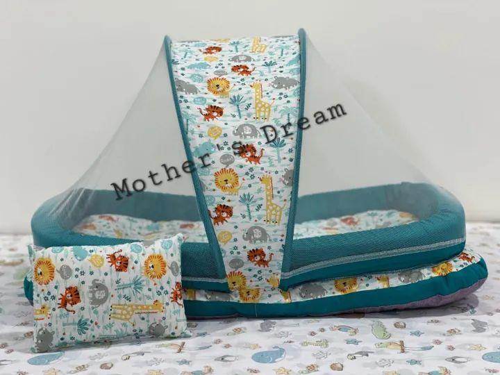 Baby Bed With Mosquito Net And 1 Pillow, Comfortable Newborn Baby Bistar Multicolor, To Order An Additional 3 Pillows, A Separate Order Is Required. - 4