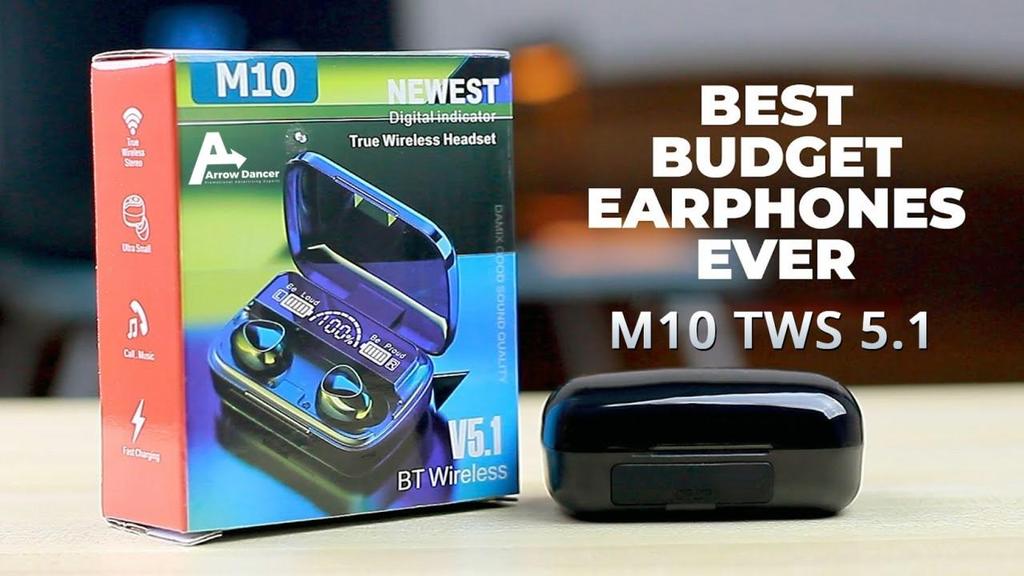 New M10 True Wireless Stereo Headphones with Touch Sensors and Built-in Mic - Wireless Earbuds - 1