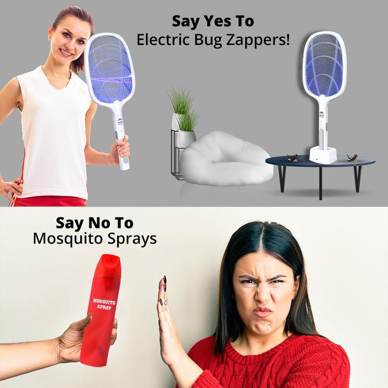 Zayraz Rechargeable 2-in-1 Mosquito Killer Racket and Night Lamp - 8