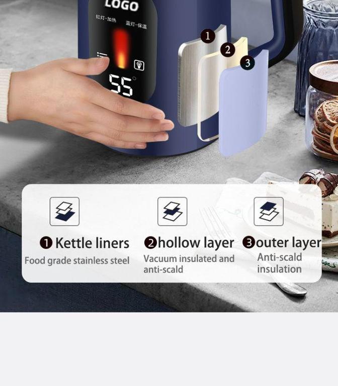 3L Smart Electric Kettle with LED Display - Efficient Boiling & Modern Design - 2