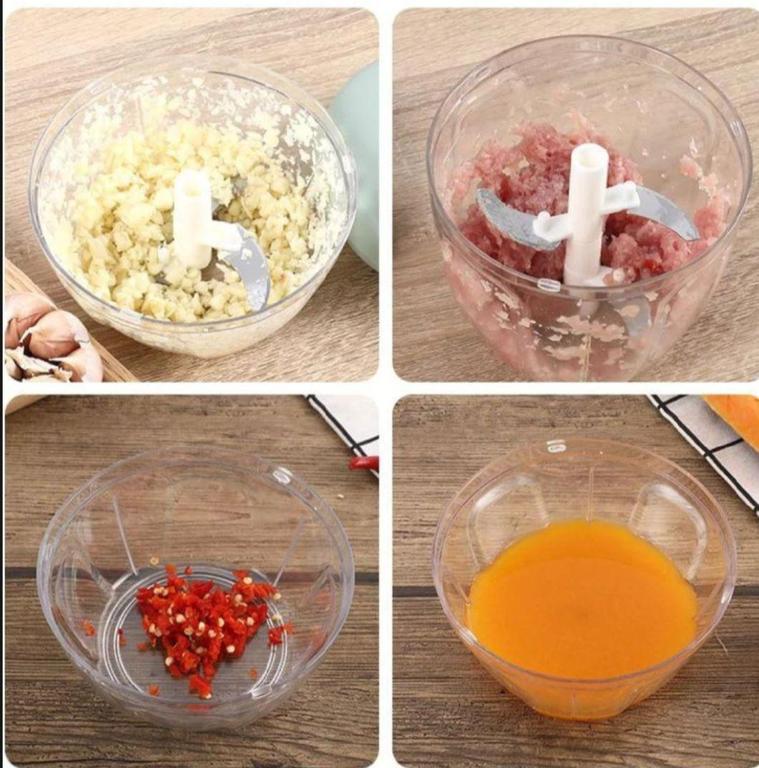 Manual Food Chopper by Food Chopper - 500ml or 900ml Capacity, Hand-Pull Chopper with 3 or 5 Sharp Blades for Kitchen Use - 3