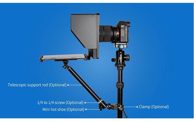 FEELWORLD TP10 10" Portable Folding Teleprompter for Phones and Tablets, Ideal for DSLR Video Production - 17