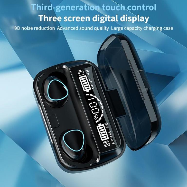 Advanced M10 TWS Wireless Earbuds with Bluetooth, LED Fingerprint Touch Sensor & 9D Stereo Sound - Compatible with Various Bluetooth Devices - 1