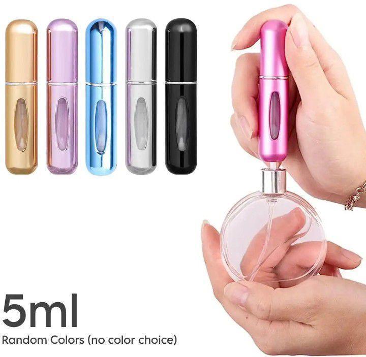 5ml Perfume Atomizer Spray Bottle (metal body) For Travel Portable Mini Perfume Refillable Atomizer Container, Mini Perfume Refills Empty Spray Perfume Container - 5