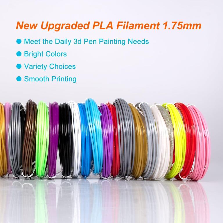 50-Piece Set of 1.75mm PLA and PCL Filaments for 3D Pens - Compatible with V2 and Rechargeable Models - 2