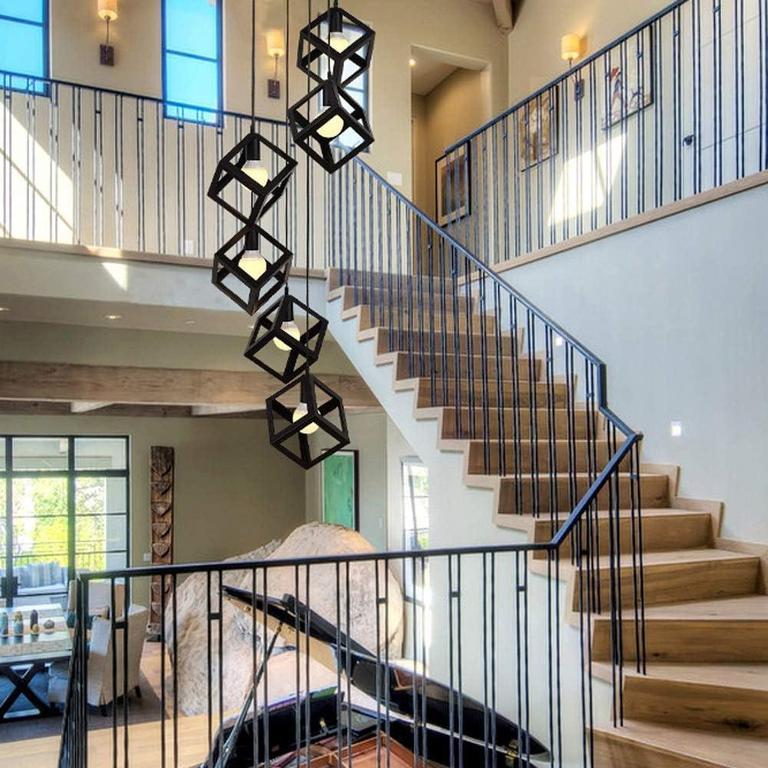 6 in 1 Square Hanging Lamp