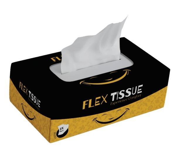 Flex Tissue Box smart popup size– Soft, Neat, White Pure & Hygienic (Pack of 6) - 1