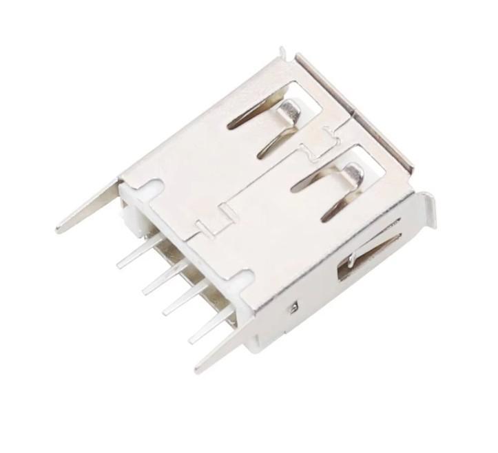 5 Pcs USB 2.0 Type A Connector Female 13.7mm 180 Degrees Vertical 4 ...