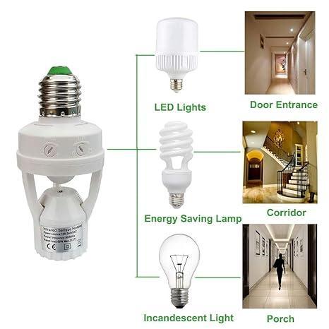 Motion Sensor LED Light |Motion Sensor Bulb Holder– Automatic ON/OFF for Indoor/Outdoor Use - 2