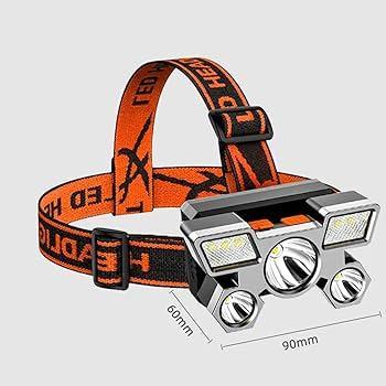 "Rechargeable 5-LED Headlamp | Super Bright USB Charging Head Torch with Built-in 18650 Battery, 3 Light Modes & Waterproof Design" - 5