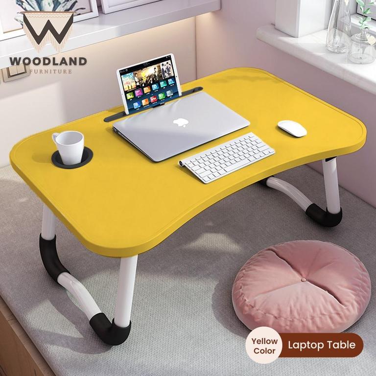 A.S.F Trader Laptop Table For Bed Foldable Stand Ergonomic Portable Drawing Notebook Reading Food Breakfast Serving With Inbuild Tablet And Cup Holder Slots - 1