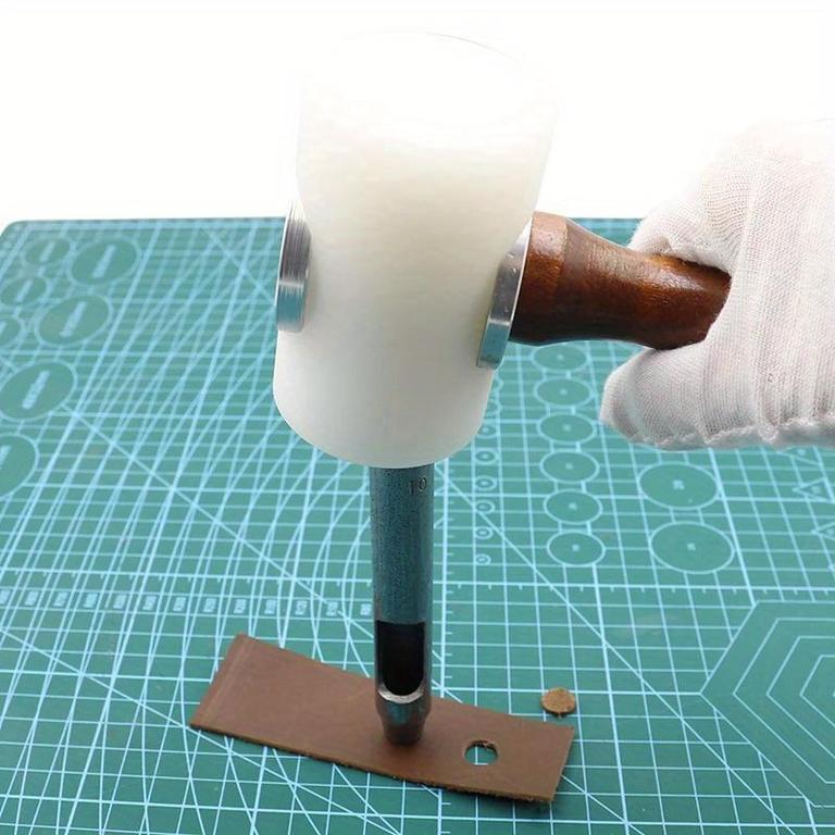 Leathercraft Punching Tool: Professional Hammer Mallet with Wood Handle and Nylon Head for DIY Projects - 12