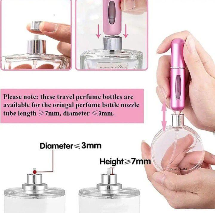 5ml Perfume Atomizer Spray Bottle (metal body) For Travel Portable Mini Perfume Refillable Atomizer Container, Mini Perfume Refills Empty Spray Perfume Container - 6