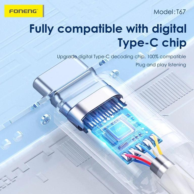 Foneng T67 Type-C Wired Gaming Earphones Image 4