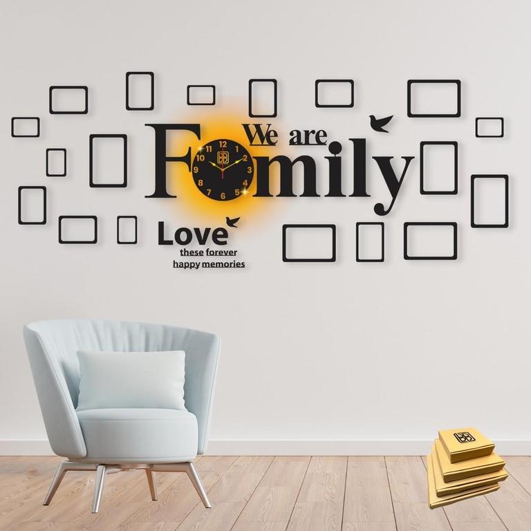 Family Wall Clock with Frames