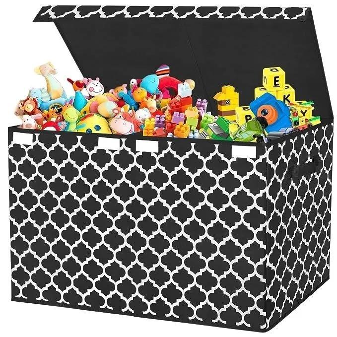 Large Toy Storage Box Container for Kids - Collapsible Storage Bins with Flip-Top Lid for Nursery and Playroom - 3