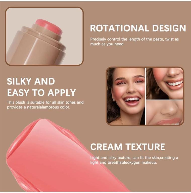 Rhode Pocket Blush Rotating Stick – Creamy Cheek Blush in 6 Colors, Moisturizing and Smooth Formula - 1