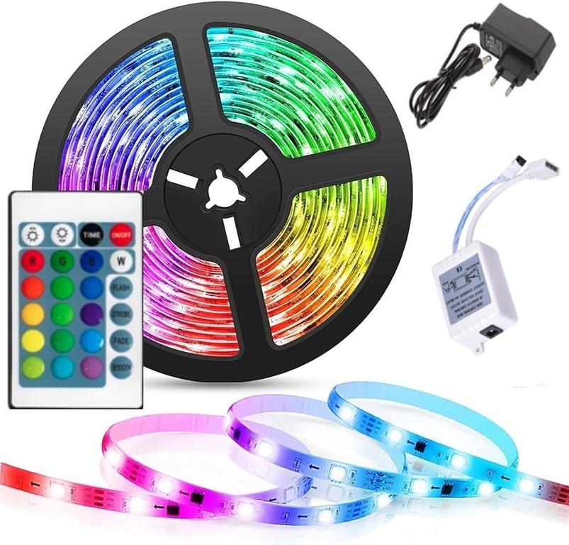 RGB LED Strip Light for Room Décor Multi Color Lights with Remote Water Resistance light - 1