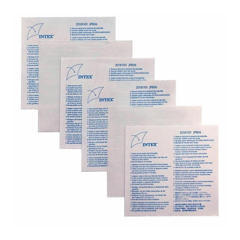 Intex Heavy Duty Pool Repair Patch - 6 Pieces - Fix Puncture of Inflatable Swimming Pool, Tubes, Balls- Repair Air Pools, Spas, Air Beds. Outside Dry Side Pool Patch - 59631, Underwater Waterproof Adhesive Pool Patch - 59632 - 5