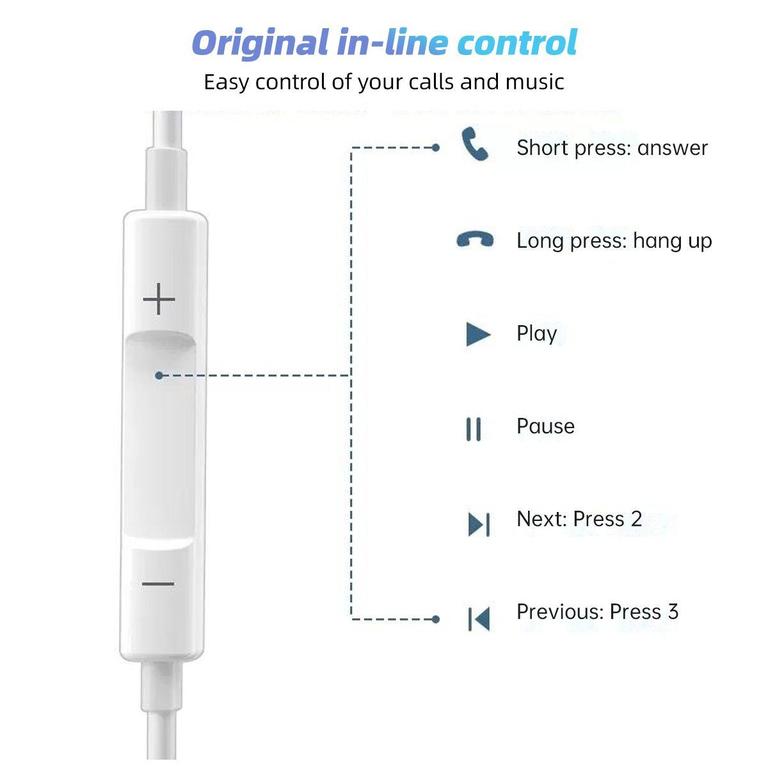 Wired USB-C Earphones for Apple iPhone 17/16/15 Pro Max and Other USB-C Devices with Mic - 2