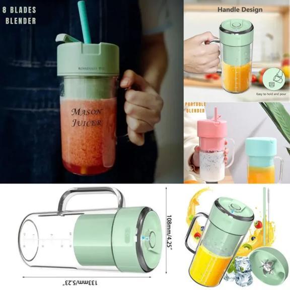 2 in1 Portable Rechargeable Mini Juicer With Straw - 5