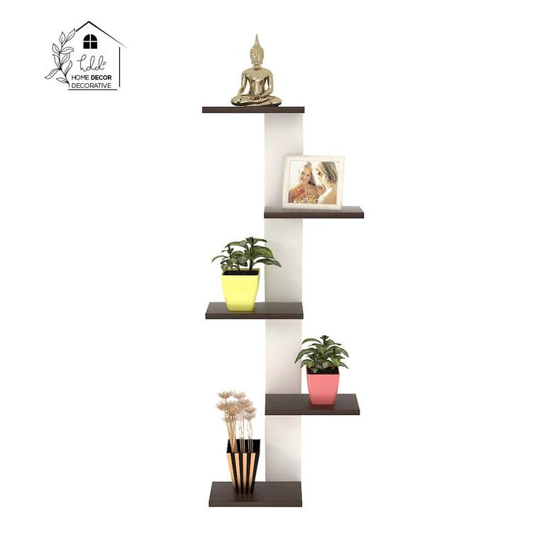 Wall Mounted Decorative Book Shelf Bookcase Books Holder Stand Set of 5 Wooden Shelves Rack Display Home Decor Color White Open Book Shelf  DIY(Do-It-Yourself)) by Home Décor Decorative - 1