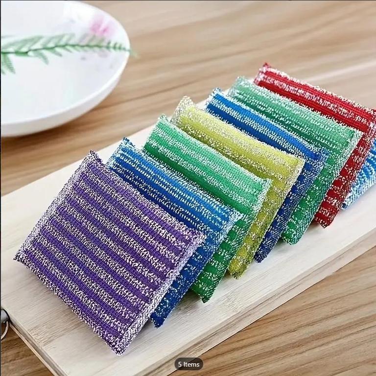 12 pcs Colorful Non-Scratch Kitchen Sponges | Double-Sided & Reusable - 12