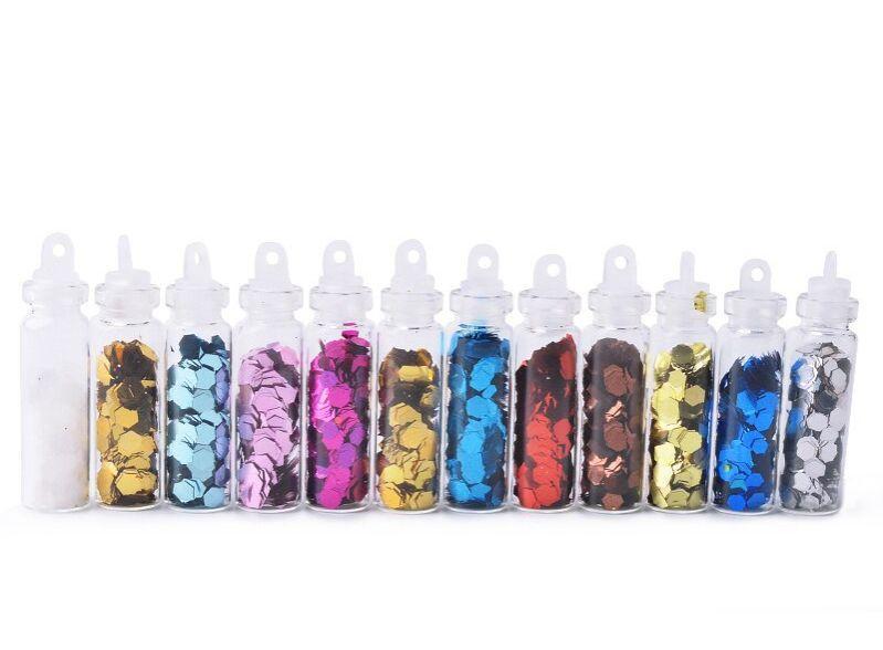Sparkle Splash 12-Pack Glitter Set – Mini Glass Bottles for Art, Nail Sequins, Resin, Slime, Eyeshadow, and DIY Projects - 4