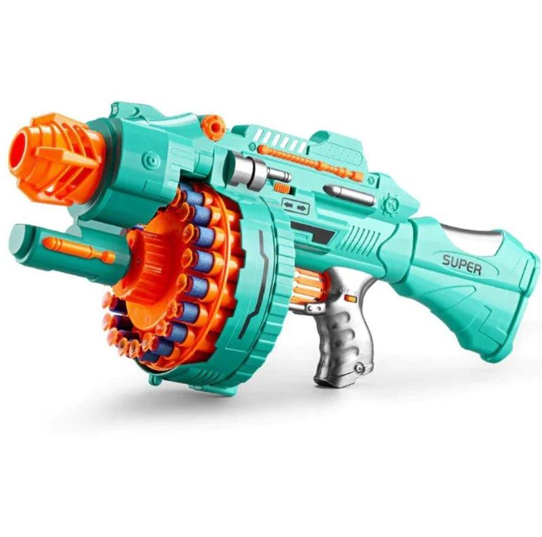 BLAST Super Gun - Automatic Soft Bullet Toy with Rotating Drum, 40 EVA Foam Bullets, Battery Operated for Indoor and Outdoor Play - 15
