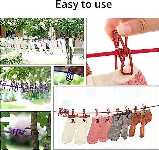 Face Value Portable Clothesline with 12 Clothespins and Windproof Features for Indoor and Outdoor Use - 7