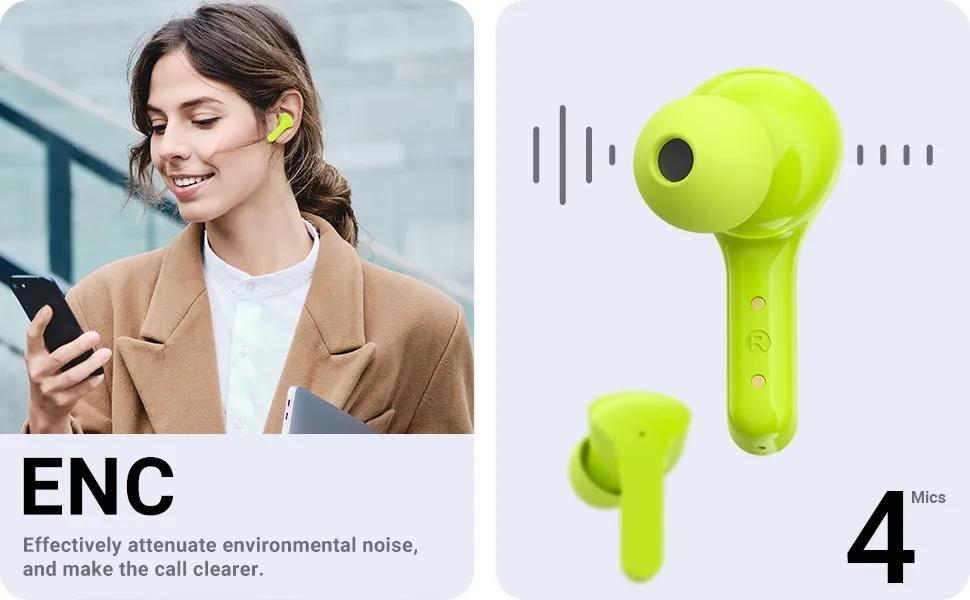 Air 31 Wireless Earbuds with Bluetooth 5.3, Charging Case, Heavy Bass, and Noise Reduction Microphone - 13