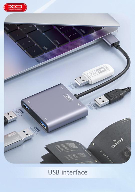XO HUB012B USB Type C Hub Image 4