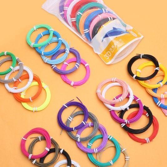 3D Pen PCL Filament Refill Pack with 10 Colors - Low Temperature Replacement Cartridge for Rechargeable Pens - 5